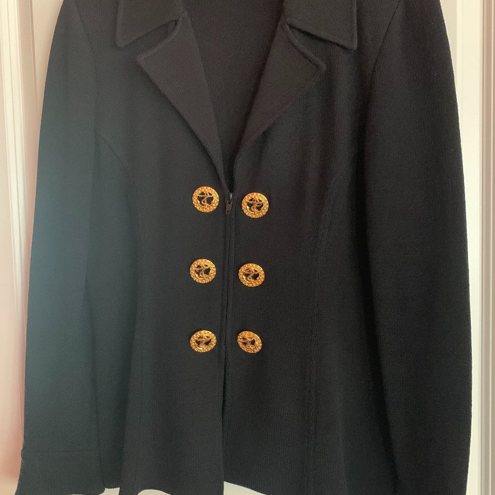 Black knit suit jacket